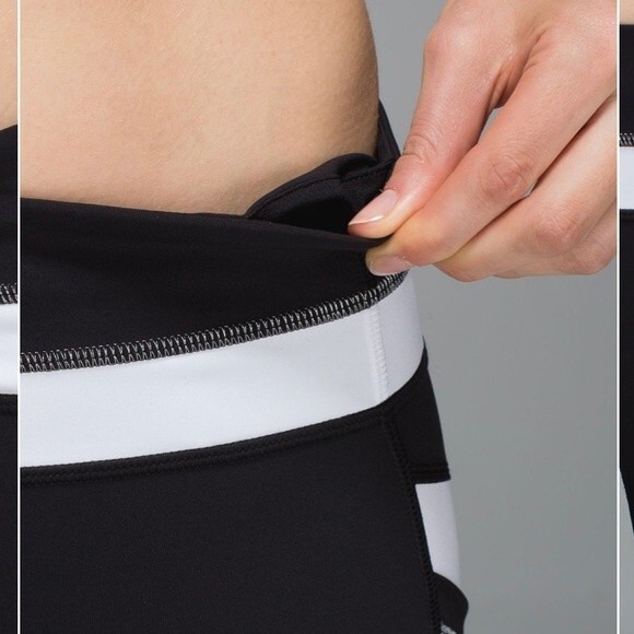 Lululemon Run Inspire Crop II All Full-On Luxtreme Black / White Leggings 4 - Picture 6 of 16